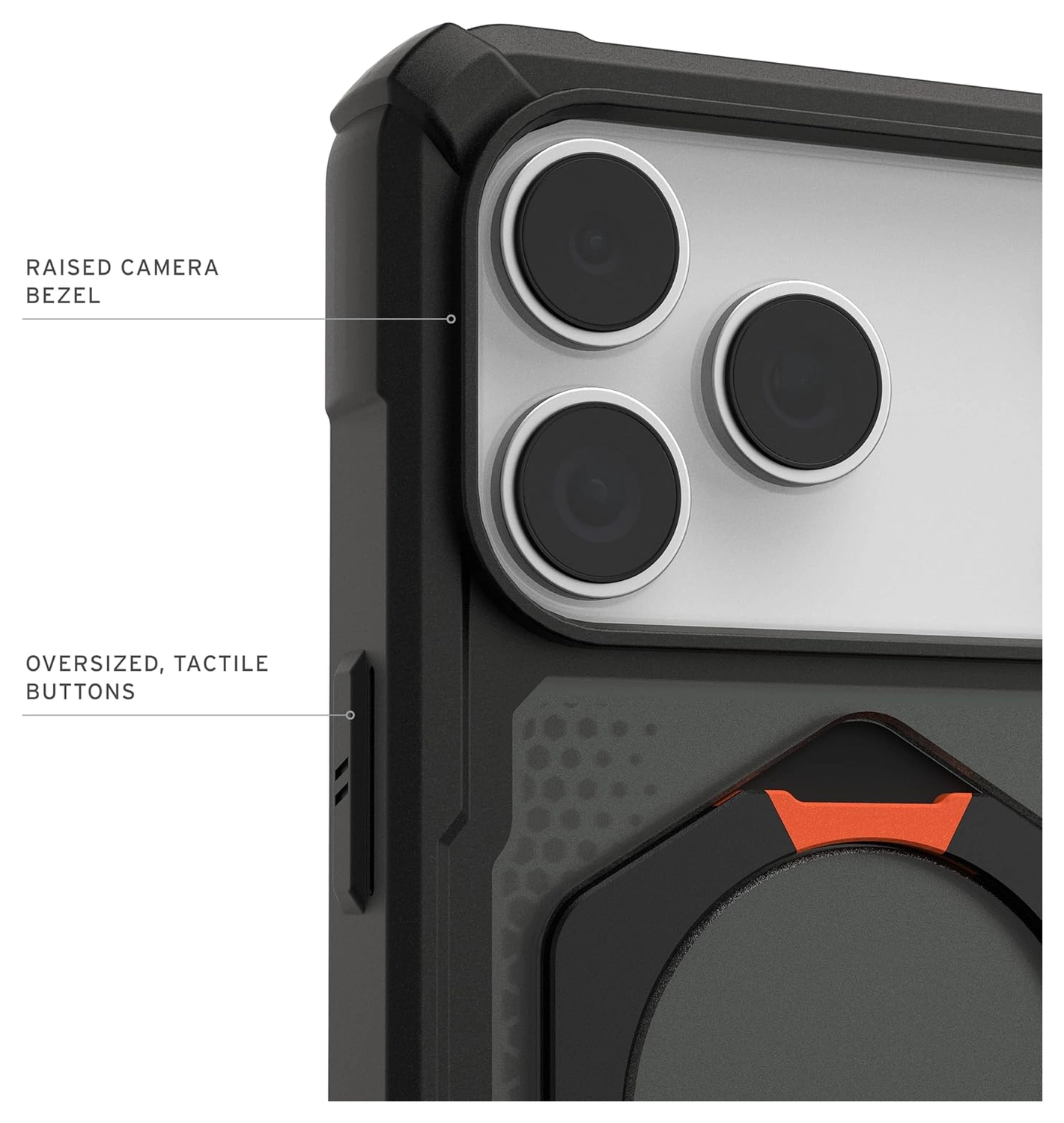 UAG Plasma XTE iPhone 17 Pro Max Hoesje MagSafe Stand Back Cover Zwart Oranje afbeelding 5