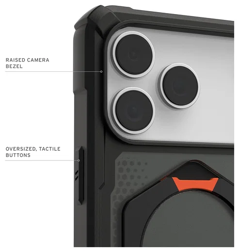 UAG Plasma XTE iPhone 17 Pro Max Hoesje MagSafe Stand Back Cover Zwart Oranje afbeelding 5
