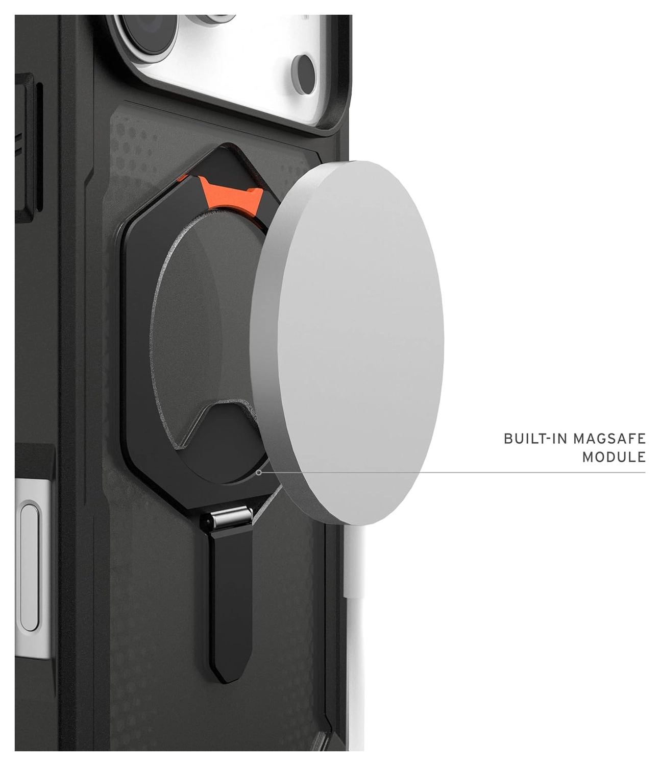 UAG Plasma XTE iPhone 17 Pro Max Hoesje MagSafe Stand Back Cover Zwart Oranje afbeelding 6