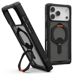 UAG Plasma XTE iPhone 17 Pro Max Hoesje MagSafe Stand Back Cover Zwart Oranje afbeelding