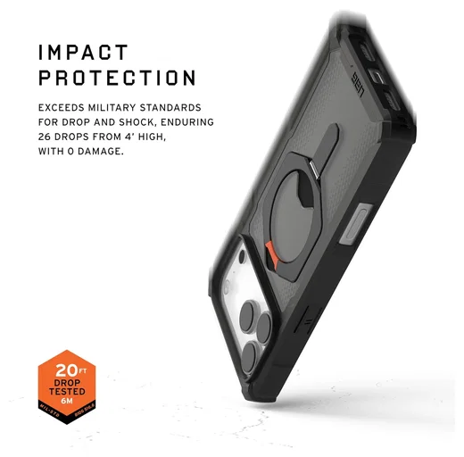 UAG Plasma XTE iPhone 17 Pro Max Hoesje MagSafe Stand Back Cover Zwart Oranje afbeelding 4