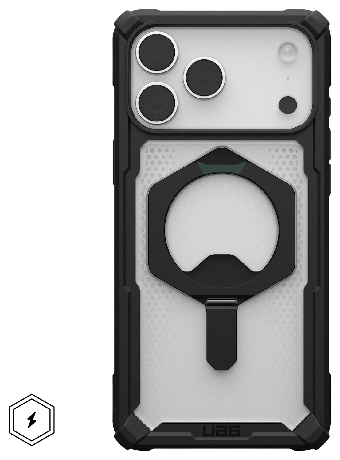 UAG Plasma XTE iPhone 17 Pro Max Hoesje MagSafe Stand Back Cover Clear Zwart afbeelding 2