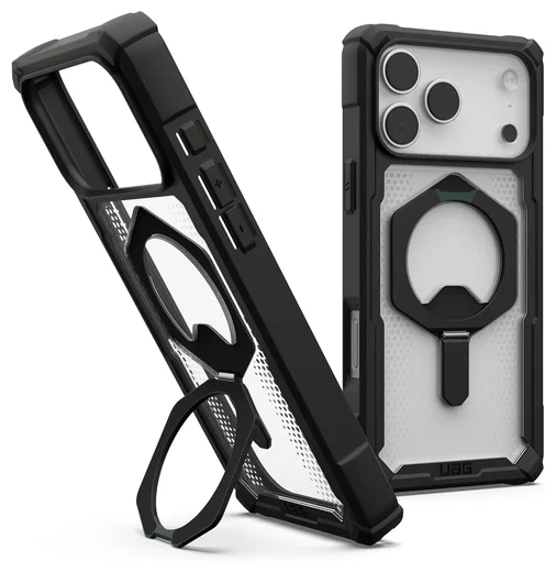 UAG Plasma XTE iPhone 17 Pro Max Hoesje MagSafe Stand Back Cover Clear Zwart afbeelding 1