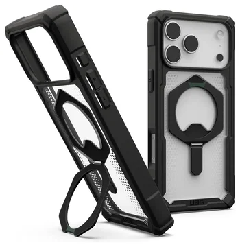 UAG Plasma XTE iPhone 17 Pro Max Hoesje MagSafe Stand Back Cover Clear Zwart