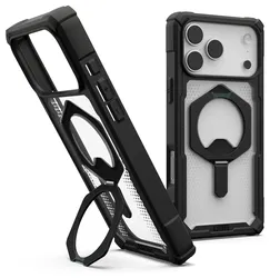 UAG Plasma XTE iPhone 17 Pro Max Hoesje MagSafe Stand Back Cover Clear Zwart afbeelding