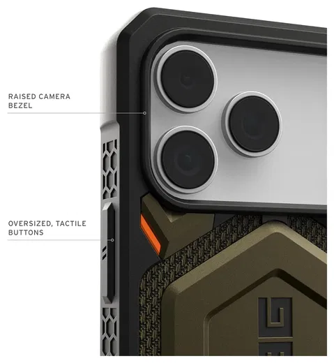 UAG Monarch Pro Apple iPhone 17 Pro Max Hoesje MagSafe Back Cover Kevlar Groen afbeelding 6