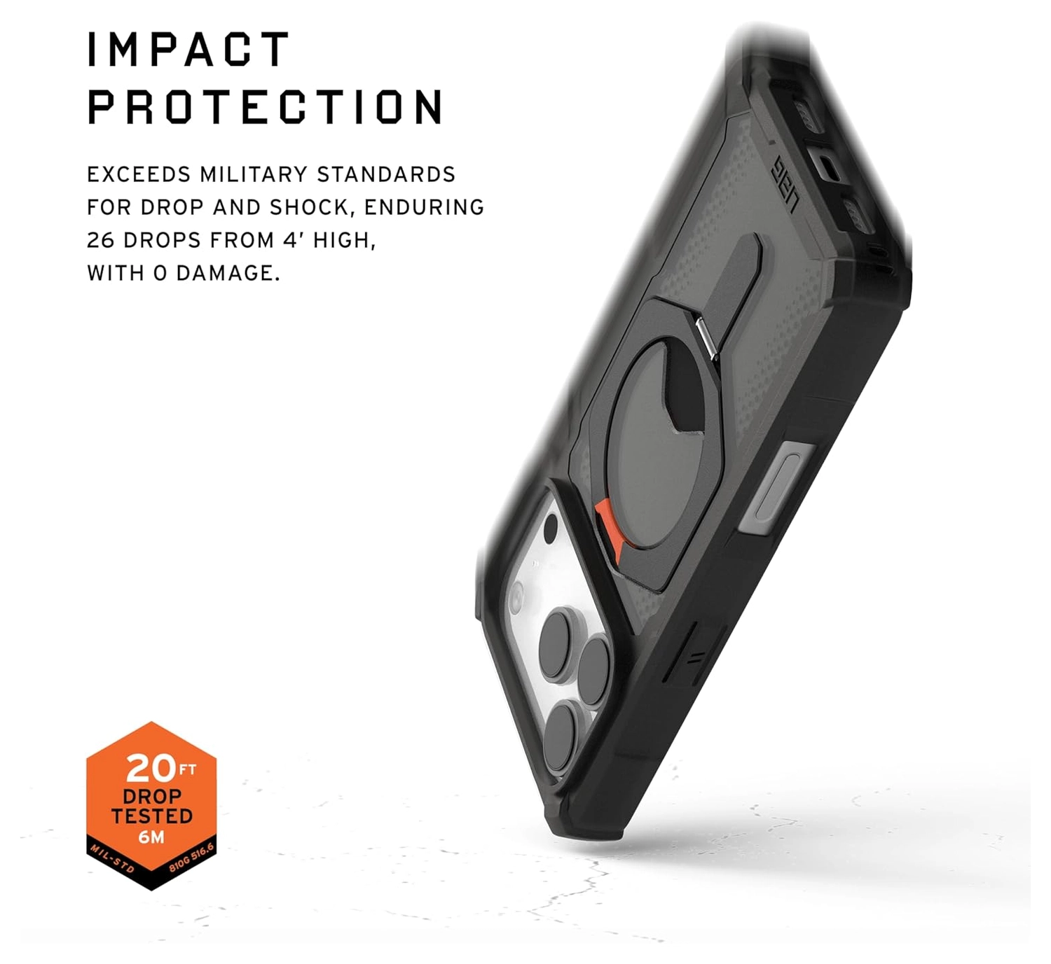 UAG Plasma XTE iPhone 17 Pro Hoesje MagSafe Stand Back Cover Zwart afbeelding 4