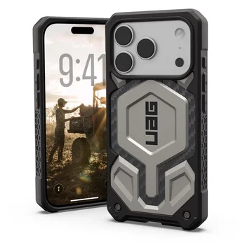 UAG Monarch Pro iPhone 17 Pro Hoesje MagSafe Back Cover Titanium