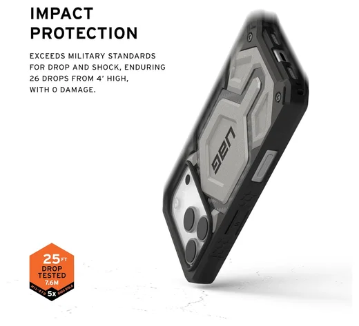 UAG Monarch Pro iPhone 17 Pro Hoesje MagSafe Back Cover Titanium afbeelding 4