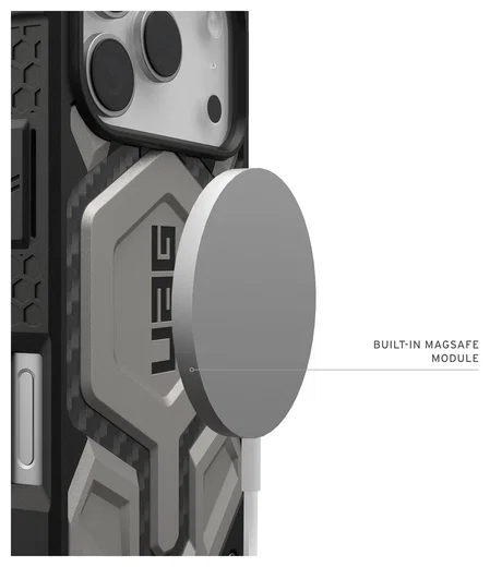 UAG Monarch Pro iPhone 17 Pro Hoesje MagSafe Back Cover Titanium afbeelding 5