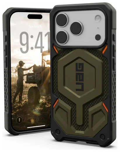 UAG Monarch Pro iPhone 17 Pro Hoesje MagSafe Back Cover Kevlar Groen afbeelding 1