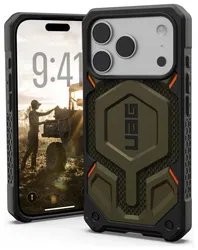 UAG Monarch Pro iPhone 17 Pro Hoesje MagSafe Back Cover Kevlar Groen afbeelding