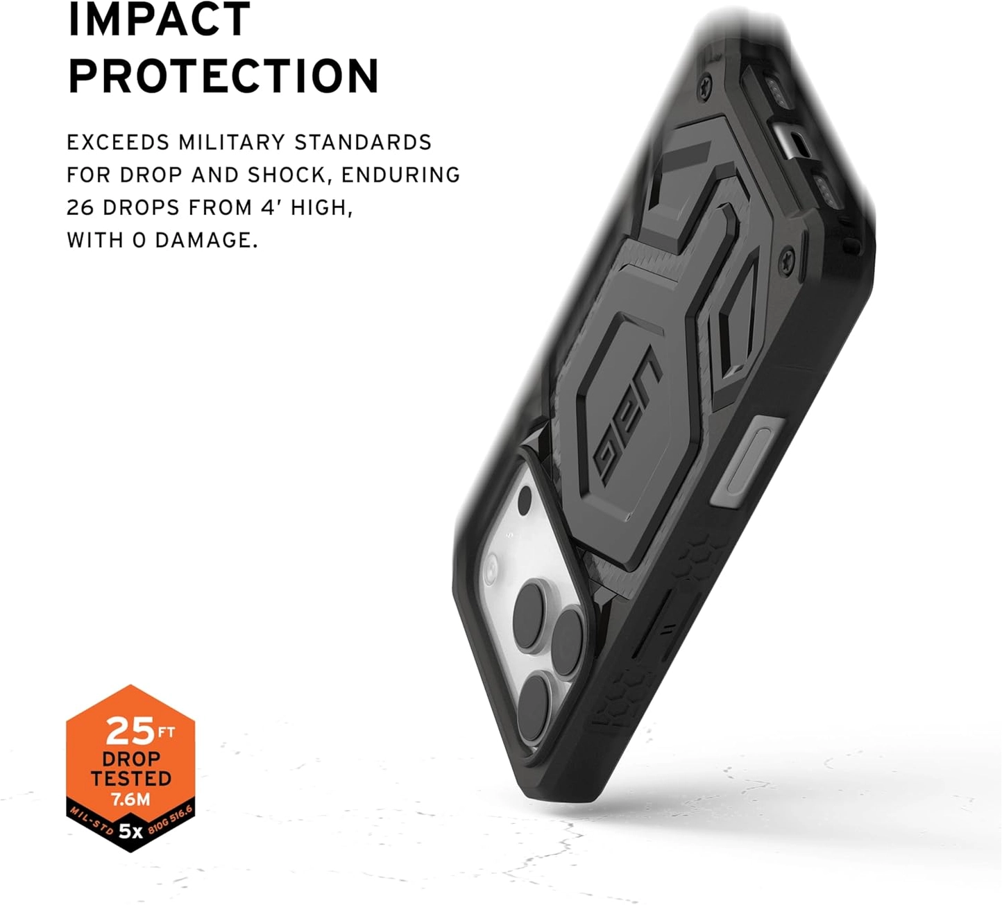 UAG Monarch Pro iPhone 17 Pro Hoesje MagSafe Back Cover Carbon Fiber afbeelding 4
