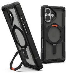 UAG Plasma XTE iPhone 17 Hoesje MagSafe Stand Back Cover Zwart Oranje afbeelding