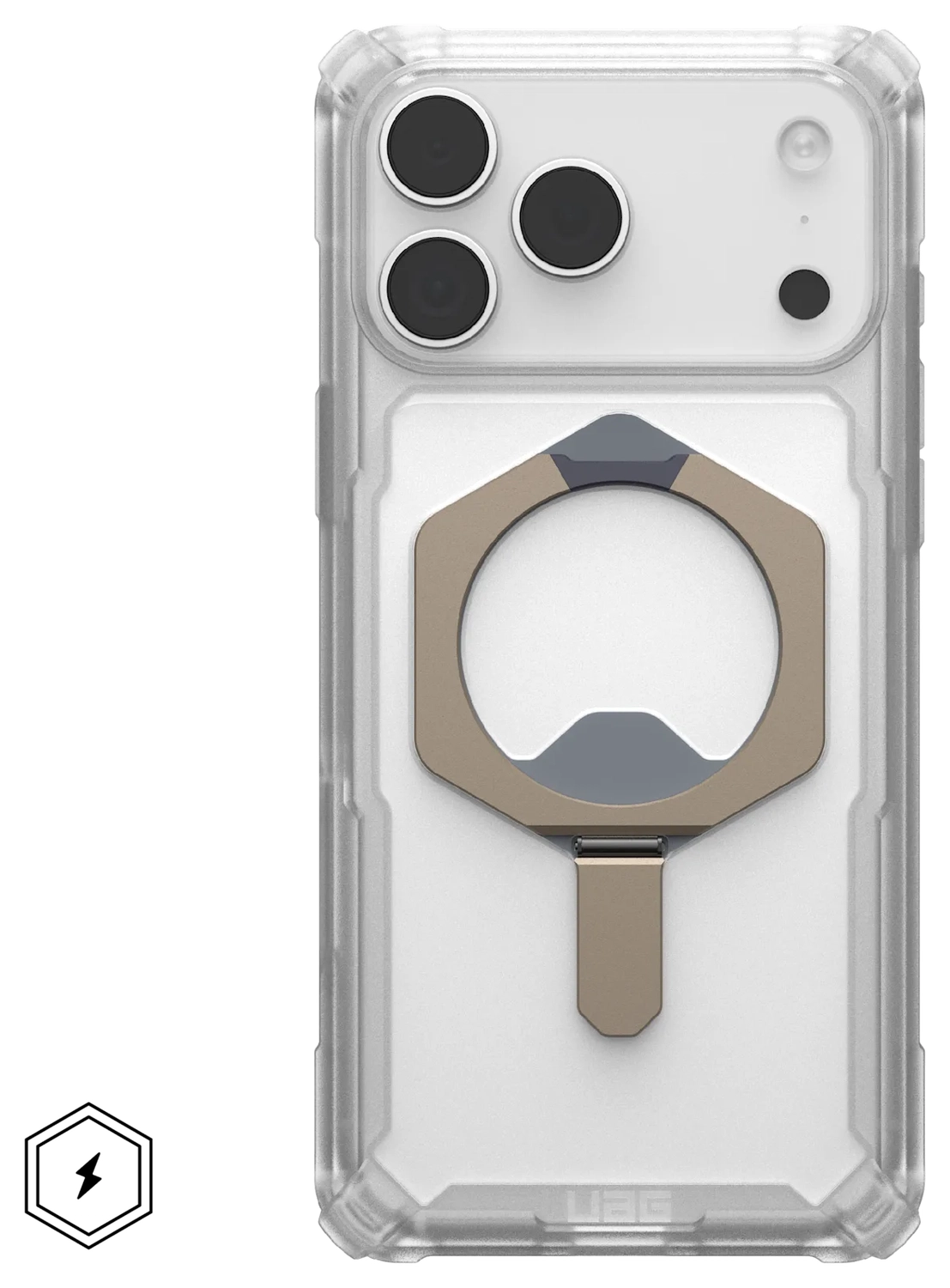 UAG Plasma XTE iPhone 17 Pro Max Hoesje MagSafe Stand Back Cover Titanium afbeelding 1