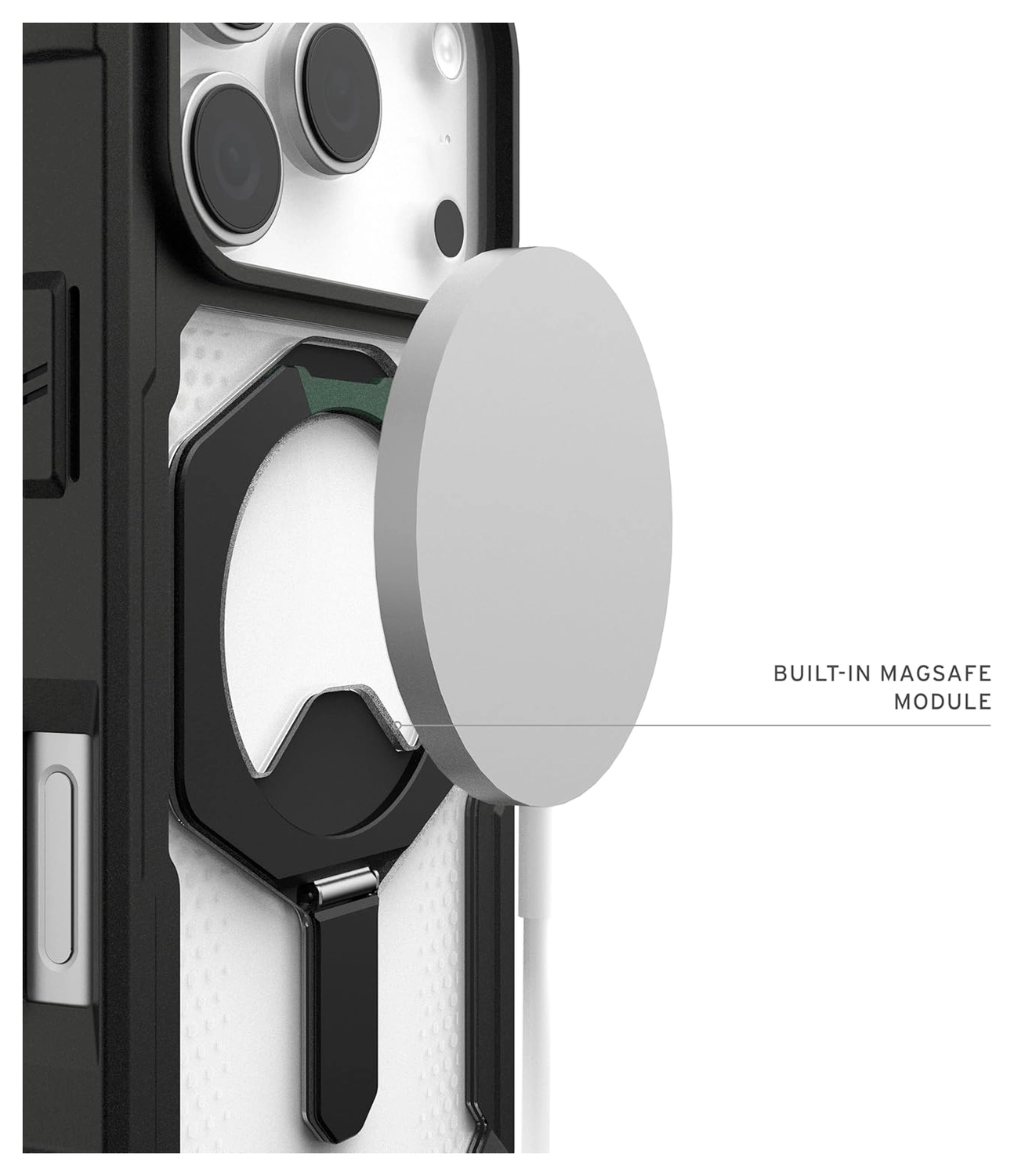 UAG Plasma XTE iPhone 17 Pro Hoesje MagSafe Stand Back Cover Transparant Zwart afbeelding 4