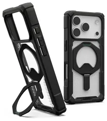 UAG Plasma XTE iPhone 17 Pro Hoesje MagSafe Stand Back Cover Transparant Zwart afbeelding