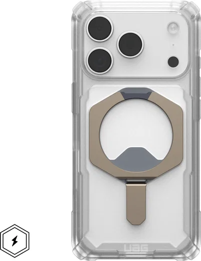 UAG Plasma XTE iPhone 17 Pro Hoesje MagSafe Stand Back Cover Titanium Clear afbeelding 2
