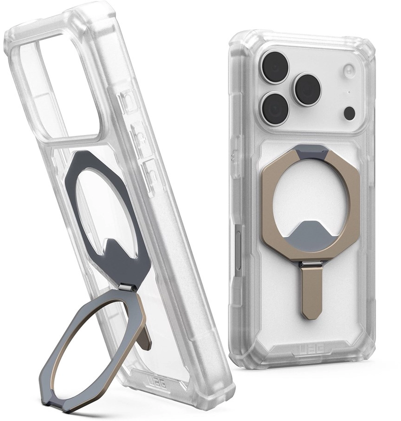 UAG Plasma XTE iPhone 17 Pro Hoesje MagSafe Stand Back Cover Titanium Clear afbeelding 1