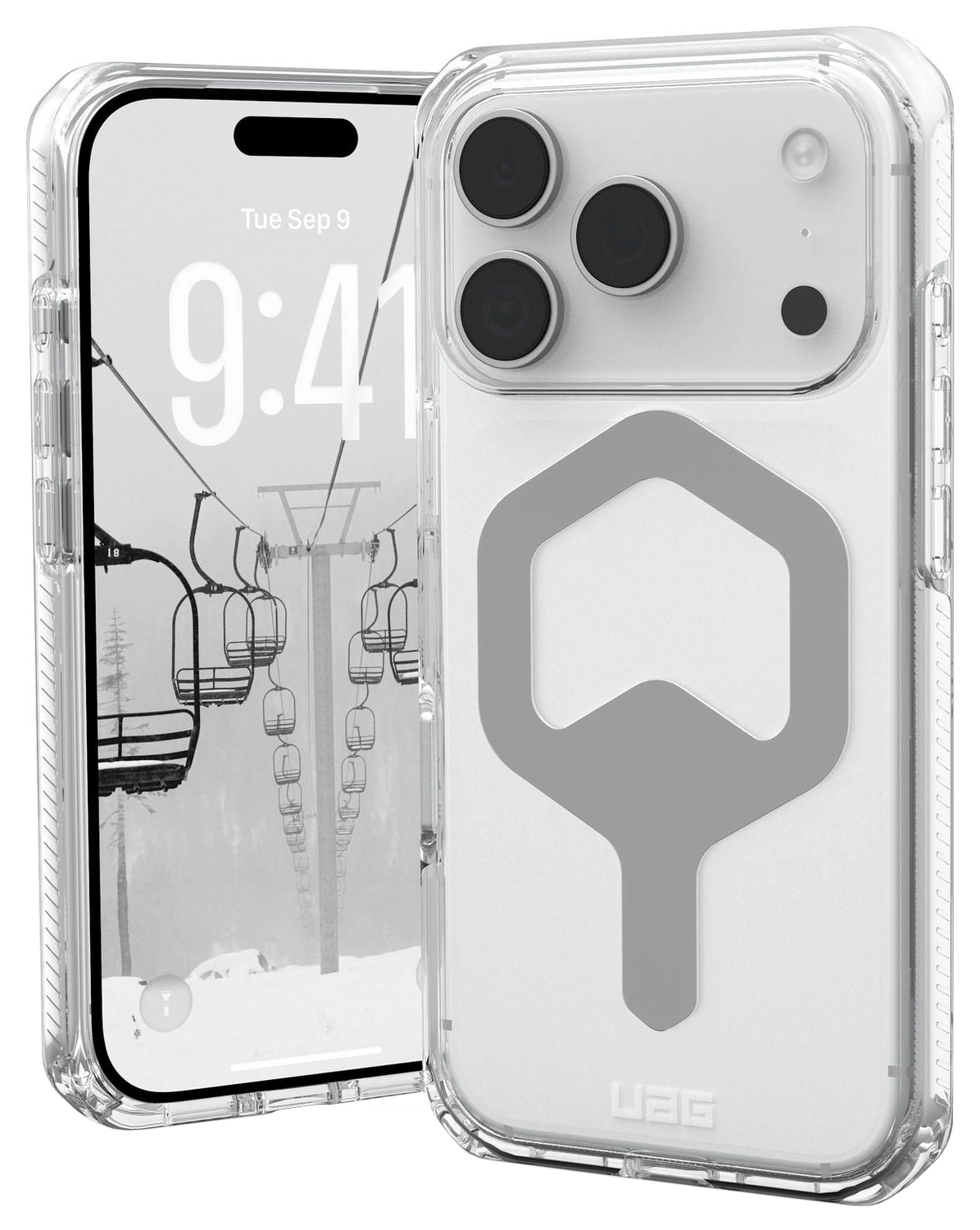 UAG Plyo Pro iPhone 17 Pro Hoesje MagSafe Back Cover Ice Zilver afbeelding 1