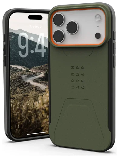 UAG Civilian iPhone 17 Pro Max Hoesje MagSafe Back Cover Groen Oranje afbeelding 1