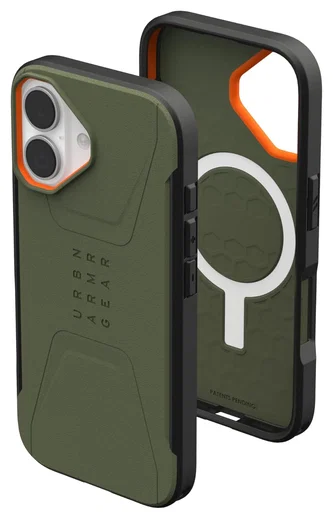 UAG Civilian Apple iPhone 17 Hoesje MagSafe Back Cover Groen Oranje afbeelding 2