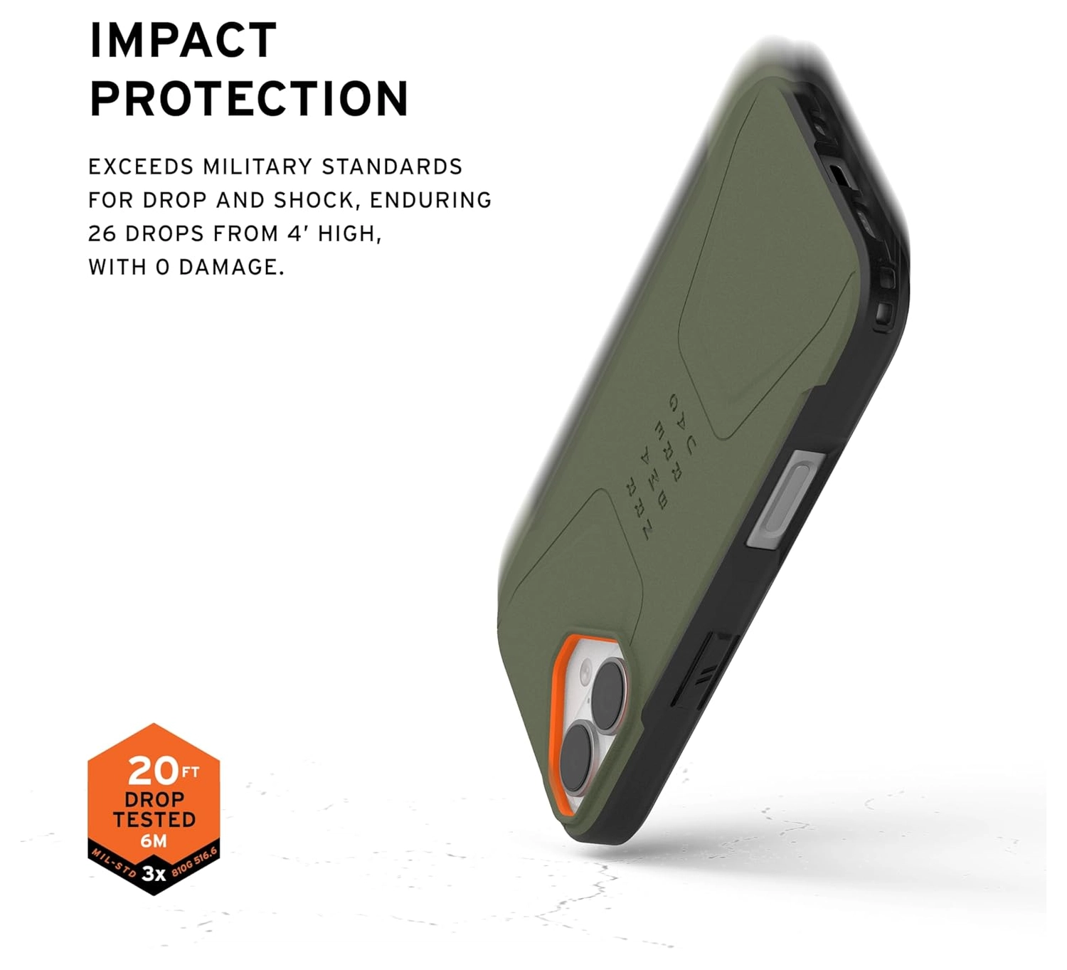 UAG Civilian Apple iPhone 17 Hoesje MagSafe Back Cover Groen Oranje afbeelding 5