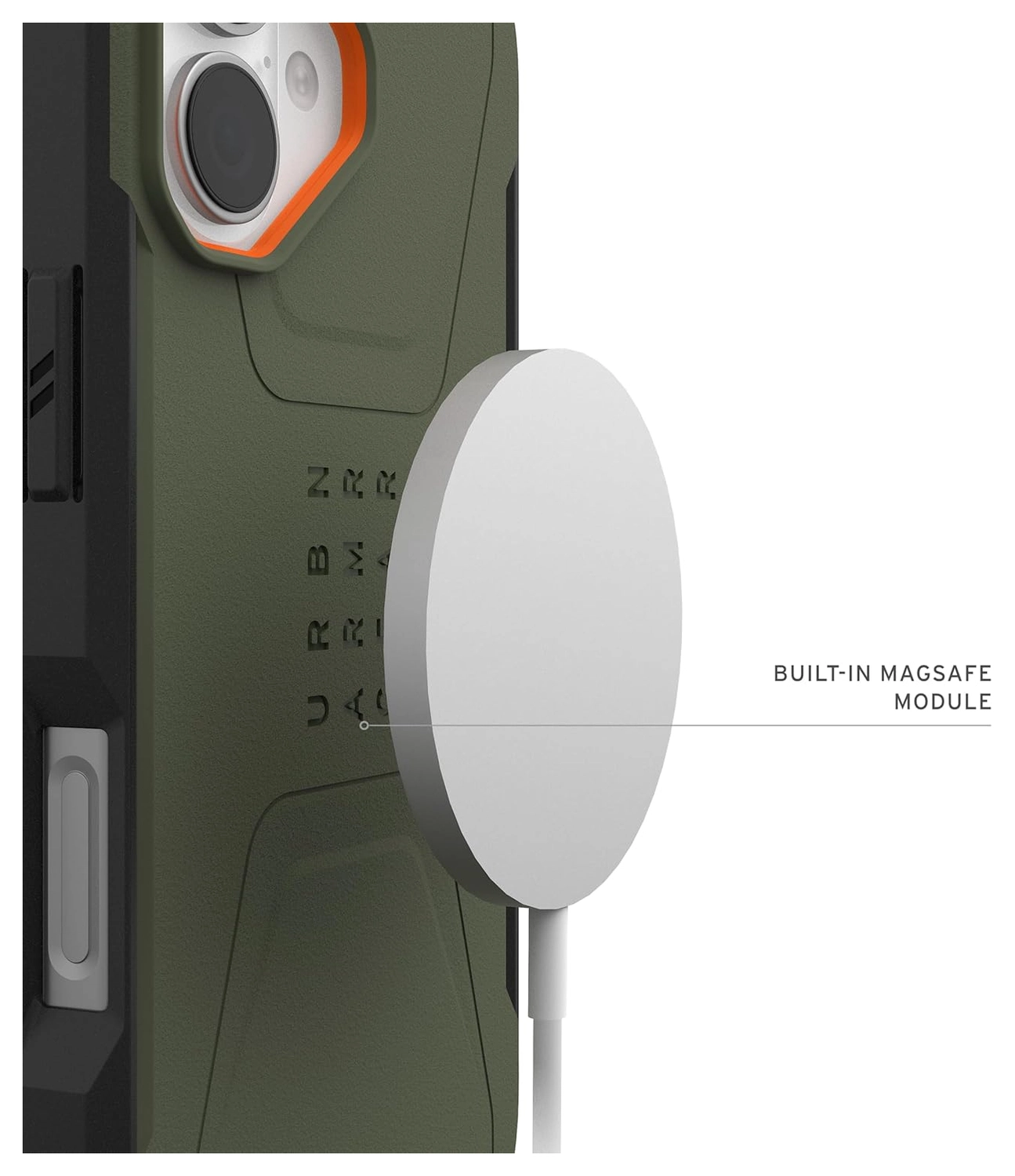 UAG Civilian Apple iPhone 17 Hoesje MagSafe Back Cover Groen Oranje afbeelding 6