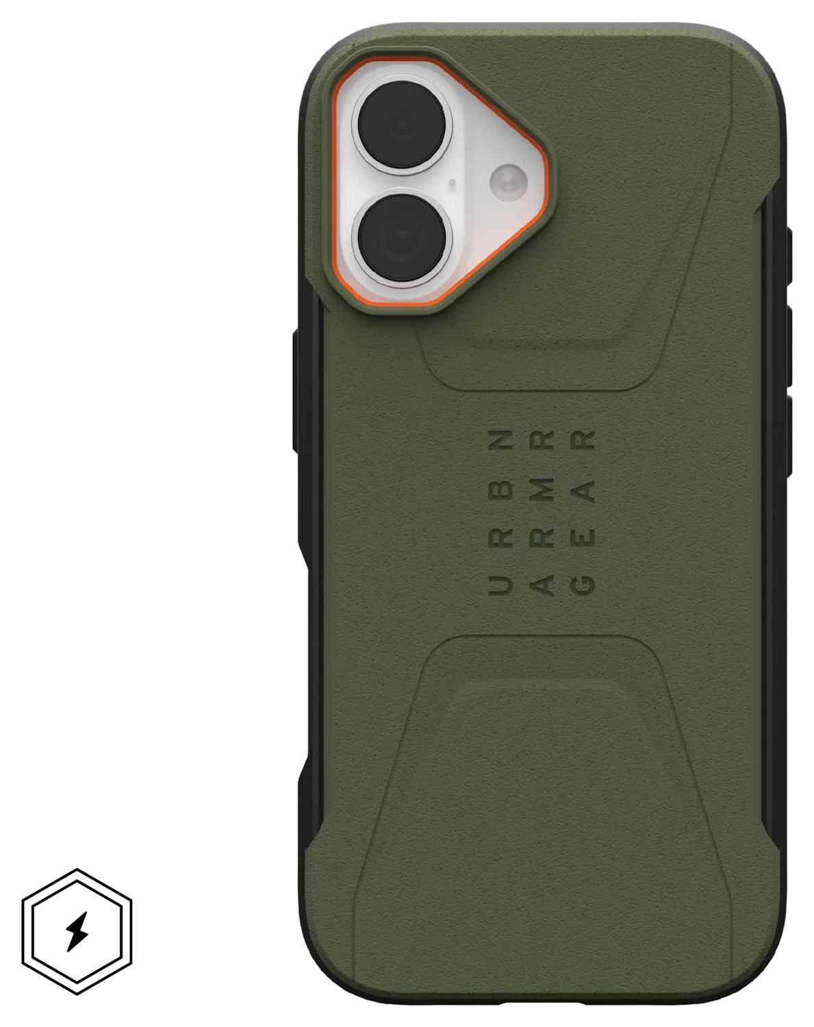 UAG Civilian Apple iPhone 17 Hoesje MagSafe Back Cover Groen Oranje afbeelding 9