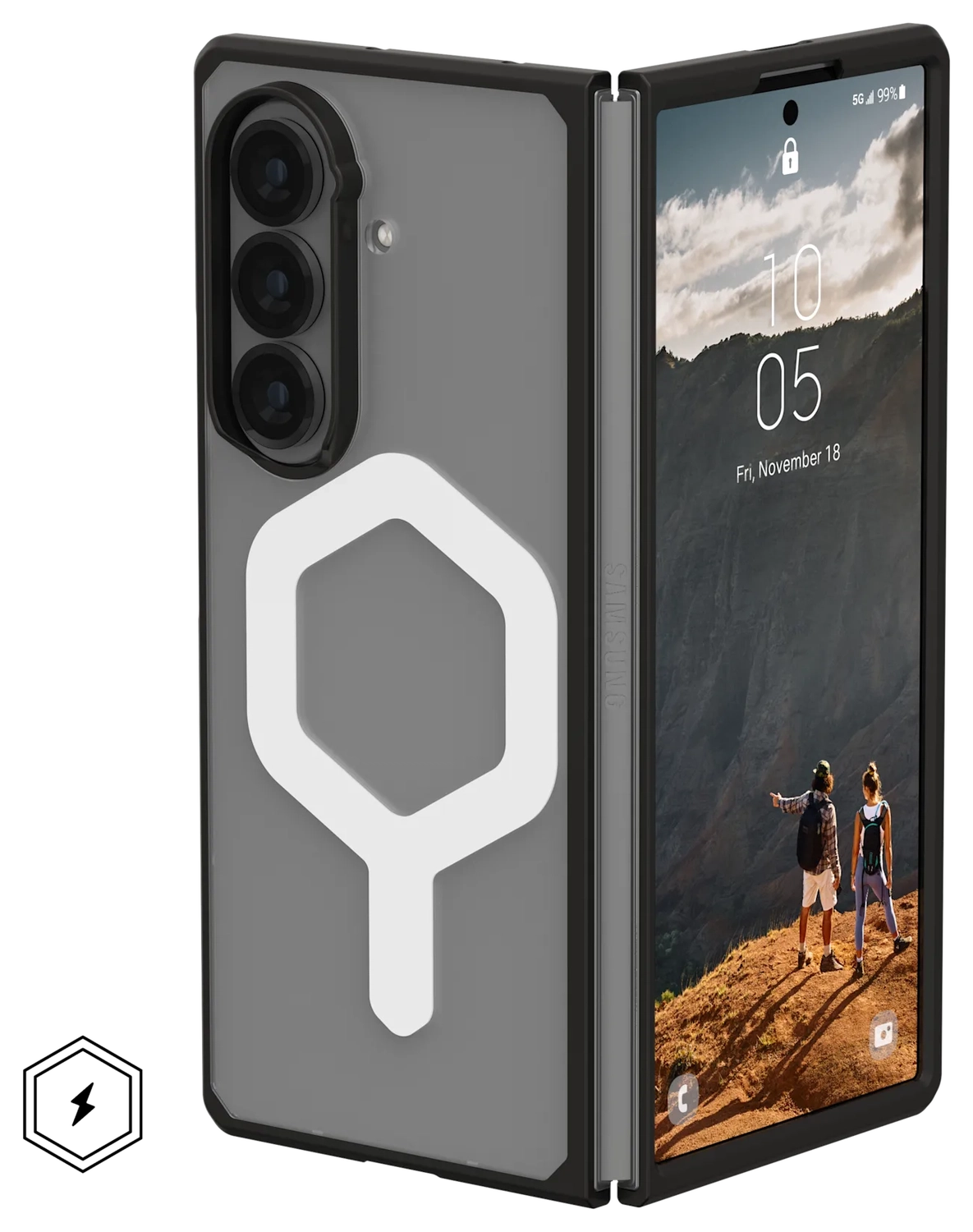 UAG Mouve Samsung Galaxy Z Fold 7 Hoesje MagSafe Back Cover Ice afbeelding 2