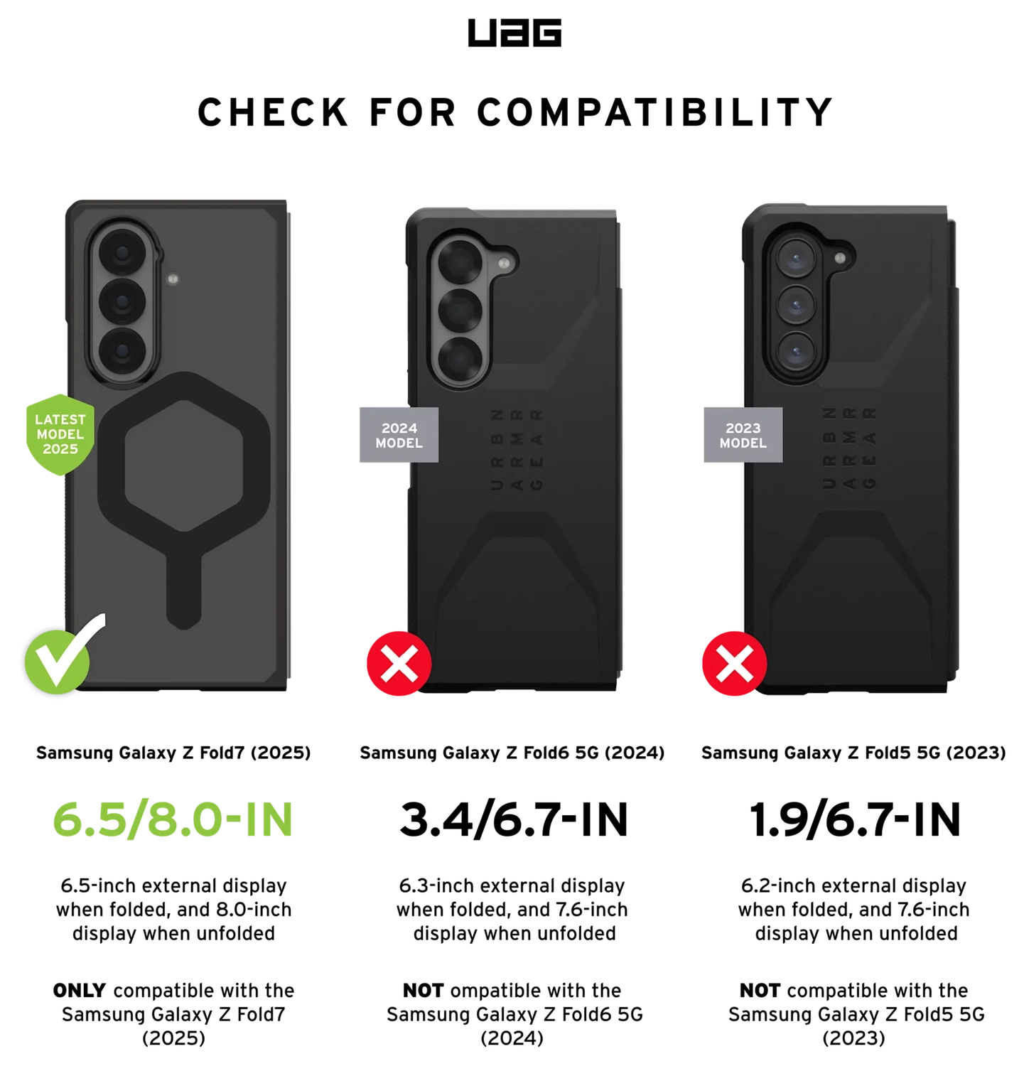 UAG Mouve Samsung Galaxy Z Fold 7 Hoesje MagSafe Back Cover Ice afbeelding 3