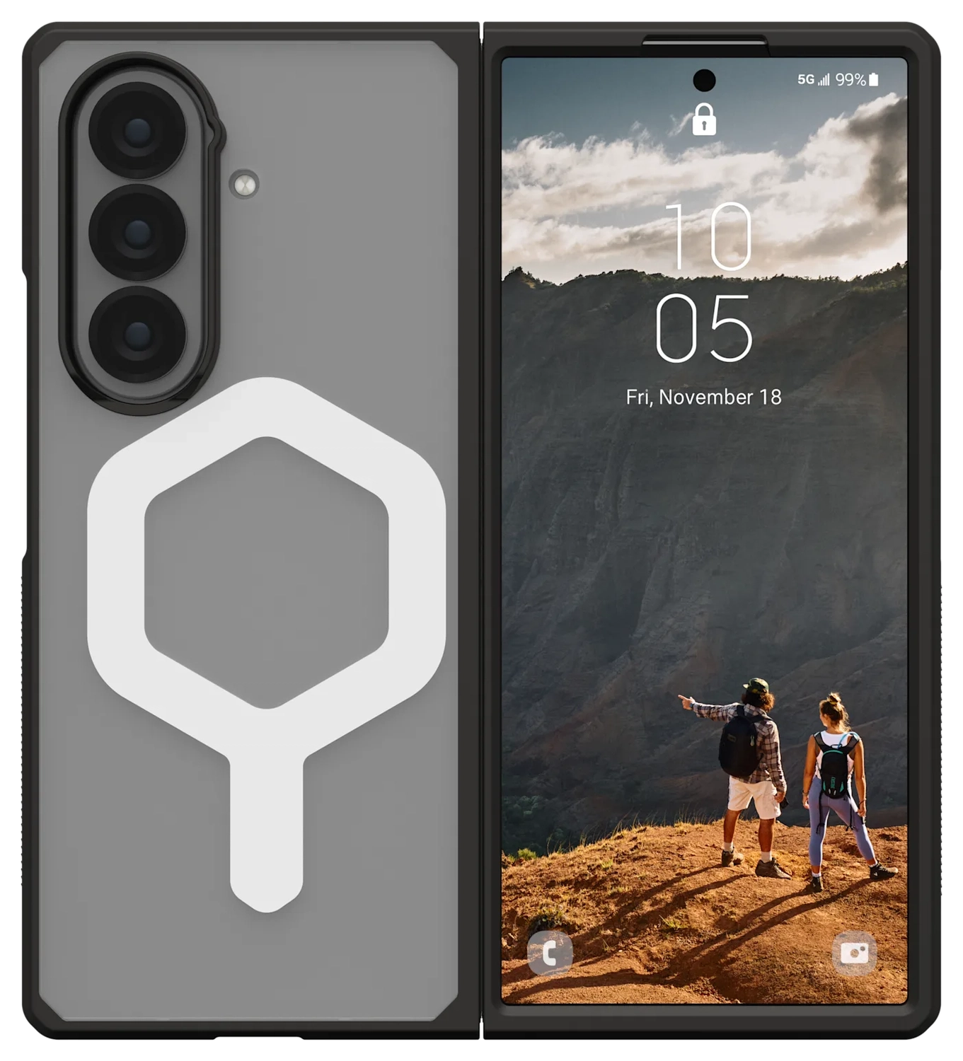 UAG Mouve Samsung Galaxy Z Fold 7 Hoesje MagSafe Back Cover Ice afbeelding 9