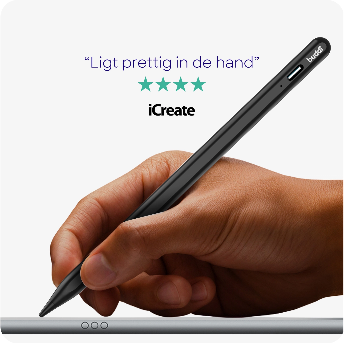 Buddi Flow 2 Universele Stylus Pen voor Android en iPad Zwart afbeelding 8