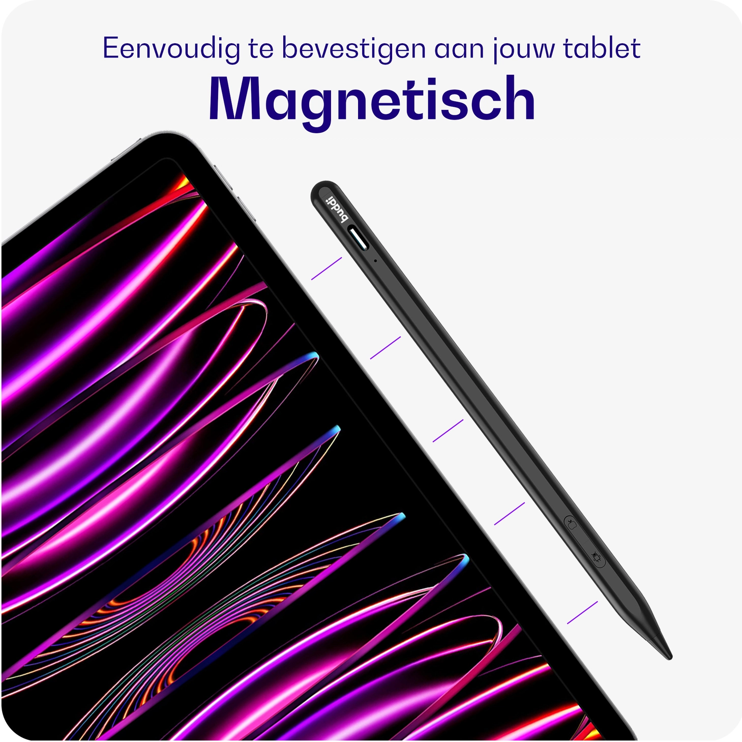 Buddi Flow 2 Universele Stylus Pen voor Android en iPad Zwart afbeelding 7