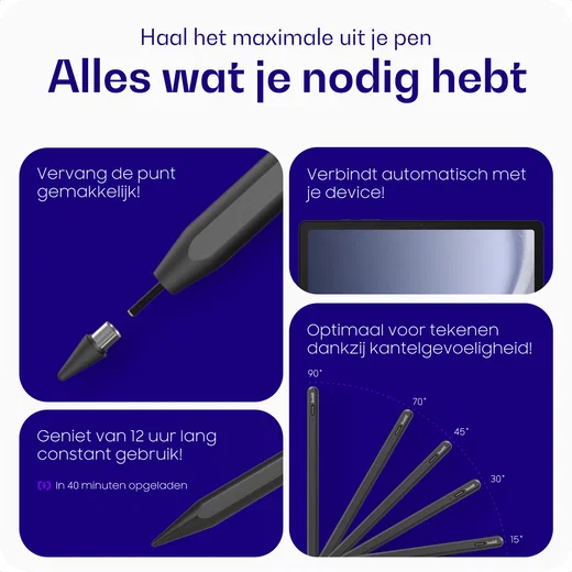 Buddi Flow 2 Universele Stylus Pen voor Android en iPad Zwart afbeelding 6