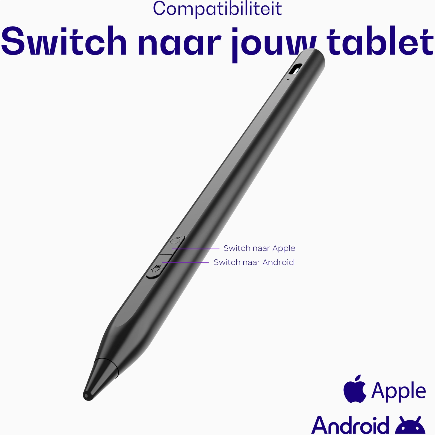 Buddi Flow 2 Universele Stylus Pen voor Android en iPad Zwart afbeelding 2
