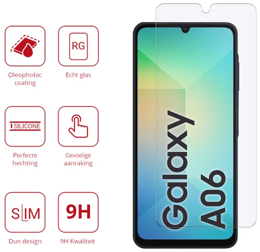 Rosso Samsung Galaxy A06 9H Tempered Glass Screen Protector afbeelding 2