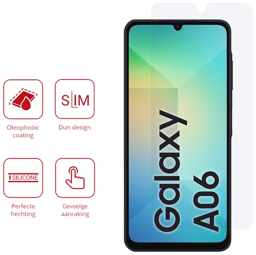 Rosso Samsung Galaxy A06 Screen Protector Case Friendly Folie Duo Pack afbeelding 2
