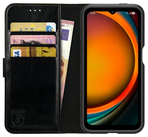 Rosso Element Samsung Galaxy Xcover 7 Pro Hoesje Book Case Wallet Zwart afbeelding 1