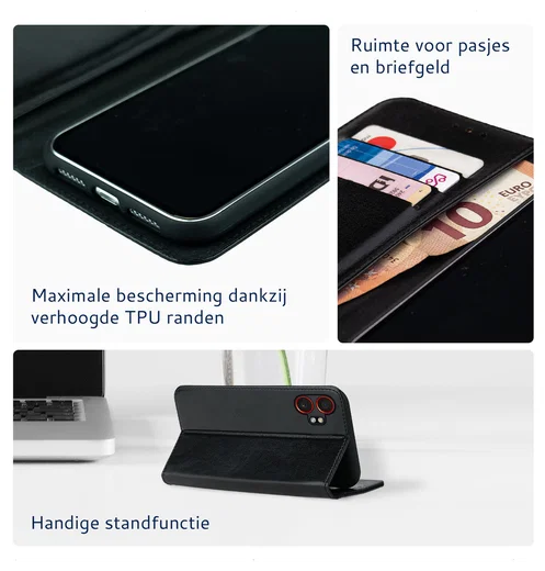Rosso Element Samsung Galaxy Xcover 7 Pro Hoesje Book Case Wallet Zwart afbeelding 3