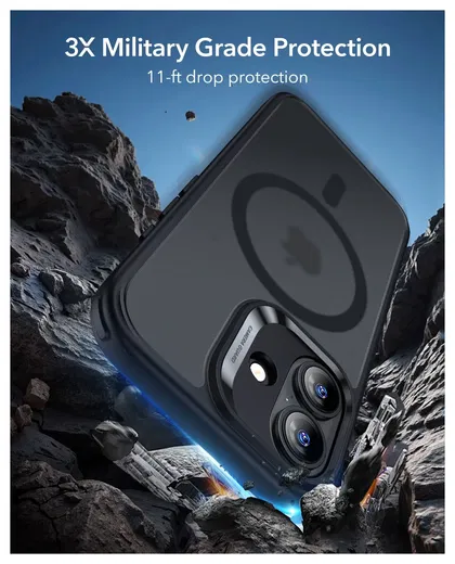 ESR Classic Hybrid iPhone 17 Hoesje MagSafe Back Cover Frosted Zwart afbeelding 2