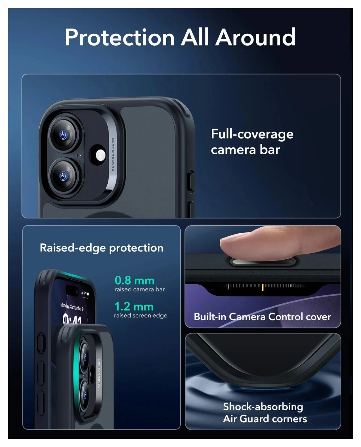 ESR Classic Hybrid iPhone 17 Hoesje MagSafe Back Cover Frosted Zwart afbeelding 5