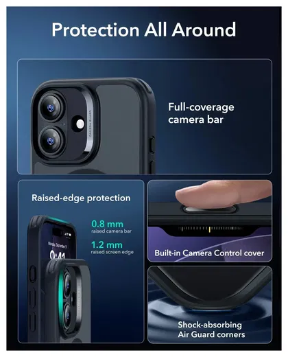 ESR Classic Hybrid iPhone 17 Hoesje MagSafe Back Cover Frosted Zwart afbeelding 5