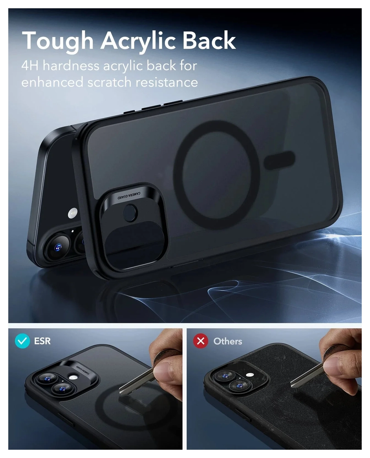 ESR Classic Hybrid iPhone 17 Hoesje MagSafe Back Cover Frosted Zwart afbeelding 7