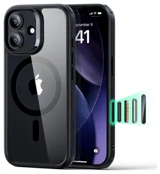 ESR Classic Hybrid iPhone 17 Hoesje MagSafe Back Cover Transparant Zwart afbeelding
