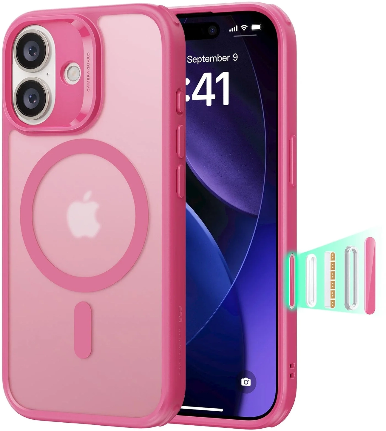 ESR Classic Hybrid iPhone 17 Hoesje MagSafe Back Cover Roze afbeelding 1