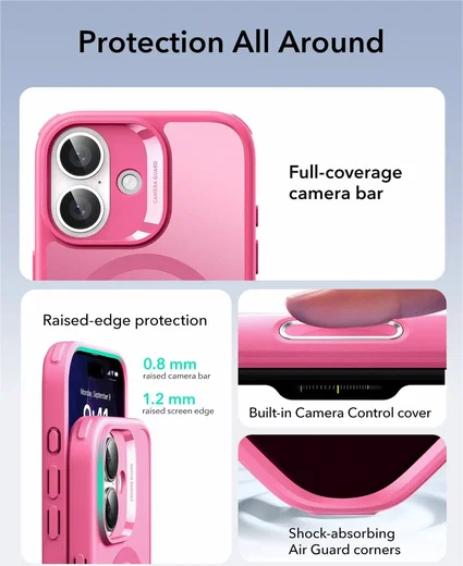 ESR Classic Hybrid iPhone 17 Hoesje MagSafe Back Cover Roze afbeelding 4