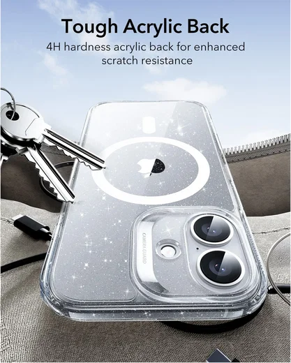 ESR Classic Hybrid iPhone 17 Hoesje MagSafe Back Cover Glitter Transparant afbeelding 6