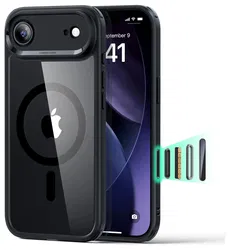 ESR Classic Hybrid iPhone Air Hoesje MagSafe Back Cover Transparant Zwart afbeelding