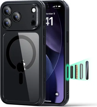 ESR Classic Hybrid iPhone 17 Pro Hoesje MagSafe Back Cover Transparant Zwart